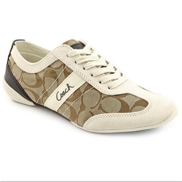 Coach Shoes - Coach Baylee Sneakers Suede Signature fabric upper EUC